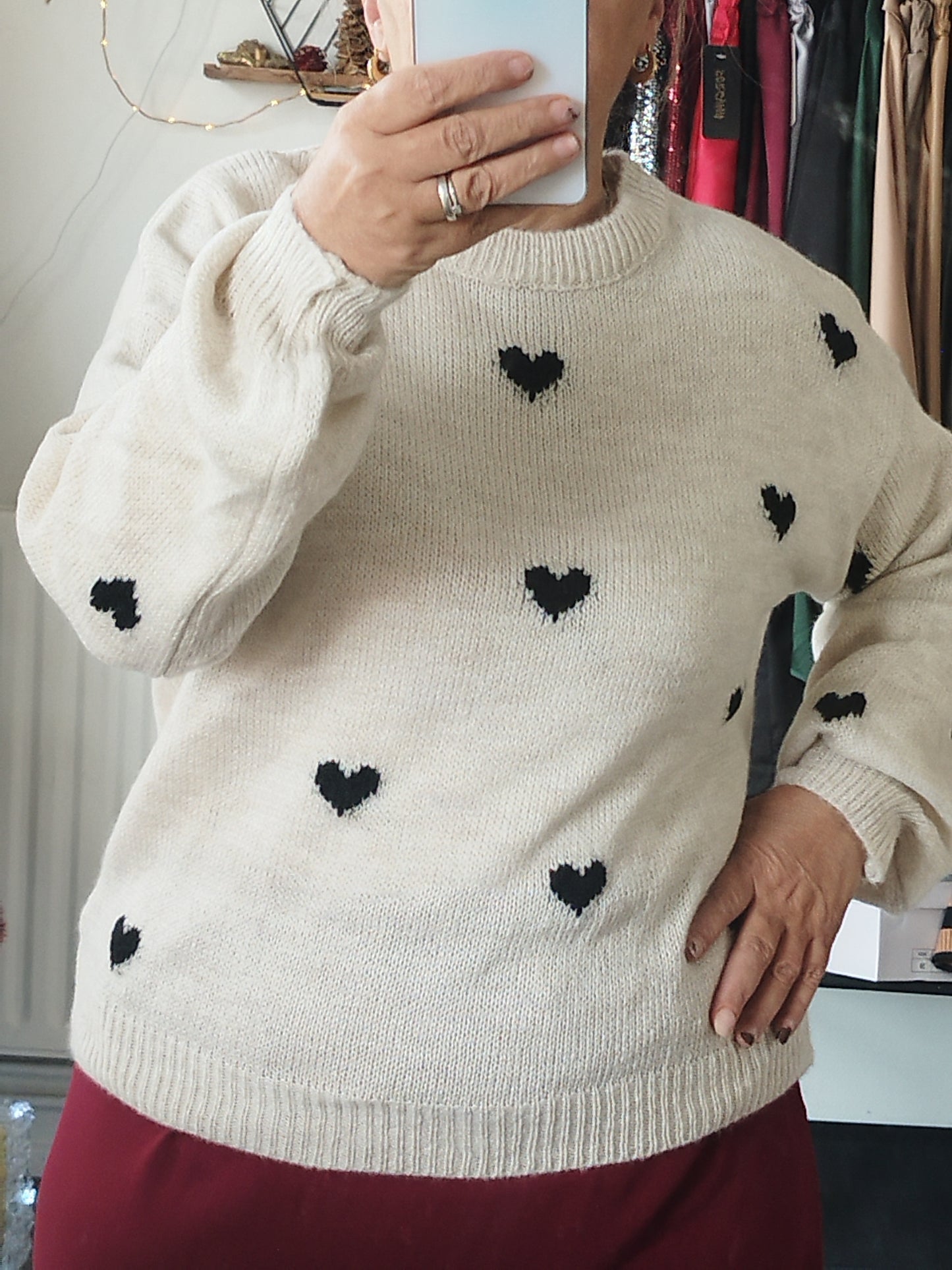 Pull en maille coeur